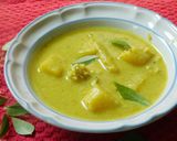 A picture of step 6 of Turnip mor kuzhambu (Turnip in buttermilk sauce).