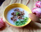 Hình bước làm 3 của món Cháo thịt bò băm xào