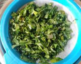 A picture of step 2 of FETA CHEESE DRY CURRY with METHI LEAVES.