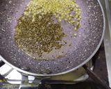 A picture of step 6 of Drumstick(sahjan) leaves paratha with drumstick chutney.