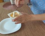 A picture of step 3 of Lenten Fritters with Custard.