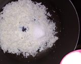 A picture of step 3 of Mango flavour coconut burfi.