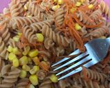 A picture of step 4 of Lentil Pasta Salad with Whipped Cottage Cheese and Mustard Dressing.