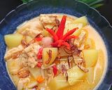 Foto langkah ke 5 dari resep Sayur Kentang Tempe Kuah Santan.