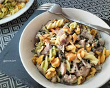 Foto del paso 7 de la receta: Fusilli tricolor con secreto a baja temperatura y gorgonzola
