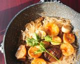 Hình bước làm 4 của món [Món Chay] Rau câu sợi xào sò điệp chay