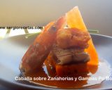 Foto del paso 2 de la receta: Caballa a la Parrilla sobre Pastel de Zanahorias Especiadas y Gambas al estilo Po´Boy