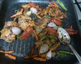 A picture of step 2 of Grilled chicken with veg.