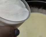 A picture of step 2 of Kesari milk peda.