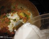 A picture of step 4 of Hyderabadi blanched with veggies and creamy makhni gravy.