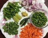 A picture of step 1 of Veggies Poha.