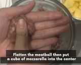 A picture of step 4 of Gooey Cheese-Stuffed Meatballs | Fully Tummies.