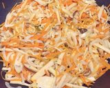 A picture of step 2 of Chicken and King Oyster Mushroom Spring Rolls with Vegetables.