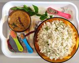 A picture of step 7 of Jeera rice and dal tadka.