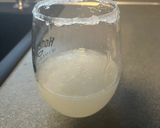 A picture of step 2 of Lemon drop martini style drink.