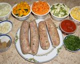 A picture of step 3 of Red kidney bean soup with vegetables and homemade italian sausages.