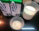 Hình bước làm 1 của món Panna cotta dưa hấu, trà xanh