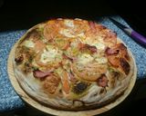 Foto del paso 11 de la receta: Pizza🍕al Pesto🍀con Bacon🐷y queso de cabra 🐐