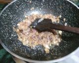 A picture of step 4 of Tri colour Poori with white matar.