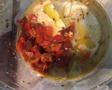 Une image de l'étape 6 de Nids de poireaux au brocciu, poivron rouge, olives et petits oignons.