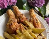 Foto del paso 7 de la receta: Pollo crujiente con papas fritas 🥵