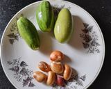 A picture of step 1 of Parwal with Jackfruit Seed.