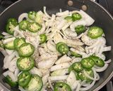 A picture of step 2 of Mexican Garlic Shrimp with Pierogies.