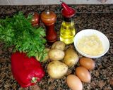 Foto del paso 1 de la receta: Pastel de papas, vegetariano!♻️♻️🥔🥔🧀🥚🫑🌶