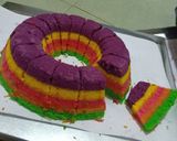 Foto langkah ke 7 dari resep Rainbow cake kukus.