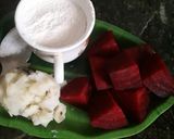 A picture of step 1 of Beetroot rose vapa pitha.