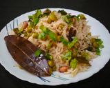 A picture of step 8 of Matar Pulao.