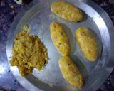 A picture of step 3 of -sweet corn and potato stuffed roundels.