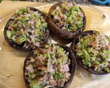 Foto del paso 3 de la receta Champiñones gigantes rellenos, con espárragos a la mantequilla de limón