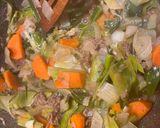 A picture of step 7 of Syrian style leek stew with ground meat.