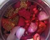 A picture of step 1 of Pink khichu/ red velvet khichu.