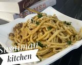 A picture of step 2 of Spaghetti Carbonara.