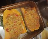 Foto del paso 4 de la receta: Calabacín relleno de carne cebolla y morrón
