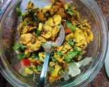 A picture of step 1 of Chana jor moong chat.