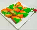 A picture of step 15 of Eggless tricolour cake.