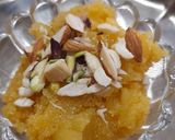 A picture of step 4 of Kesar pineapple sheera.