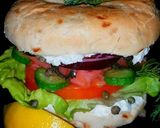 A picture of step 10 of Mike's Smoked Salmon On Onion Bagles.