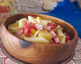 Foto del paso 4 de la receta: Ensalada de pasta hawaiana -con aceite de albahaca-