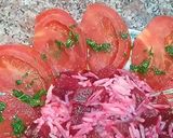 Une image de l'étape 6 de Salade tomate / betterave / riz.