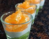 A picture of step 4 of Tricolor fruit cream.