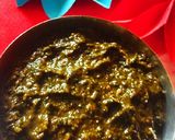 A picture of step 4 of Colocasia/Arbi Leaves Chutney.
