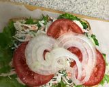 A picture of step 5 of S.A.C(Shrimps and Artificial Crabs) Sandwich.