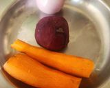 A picture of step 1 of Carrot Beetroot Coconut Thoran Onam Sadya Thoran - Kerala Style - CBC Thoran.