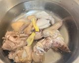 A picture of step 3 of Chicken Soup with Preserved Winter Melon, Shiitake Mushrooms, and Bamboo Shoots.