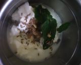 A picture of step 1 of Minty lassi.