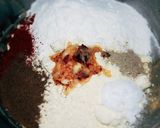 A picture of step 2 of Malabar spinach fritters.